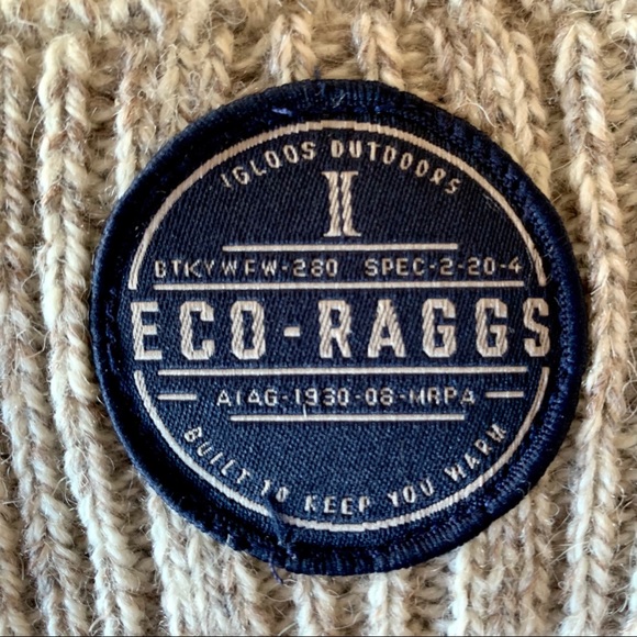 Oatmeal Igloos Outdoors Eco-Raggs ragg wool beanie - Picture 3 of 9
